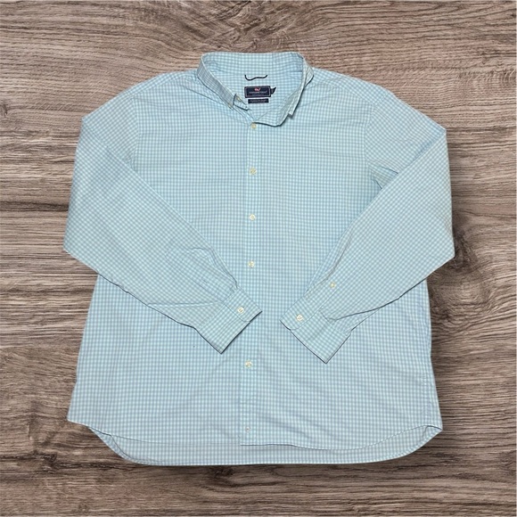 Vineyard Vines Performance OTG Blue Purple Gingham button up shirt in size 2XL - Picture 1 of 8
